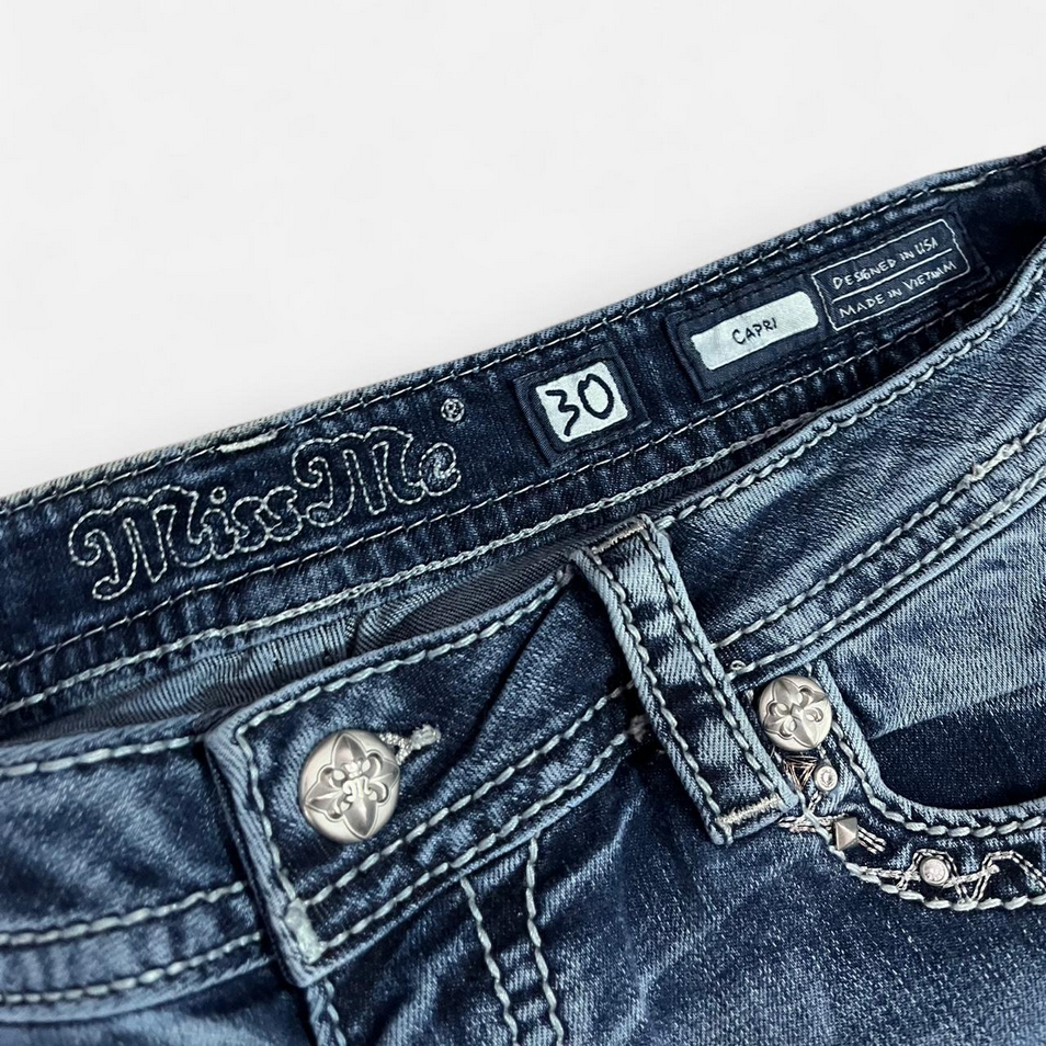 Miss Me Women's Blue Capris • S30