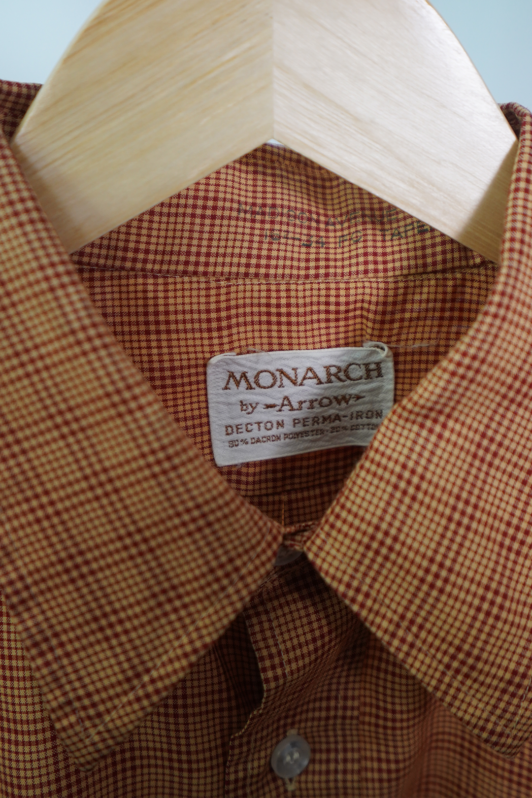 1960s Arrow Monarch Orange Plaid Decton Shirt