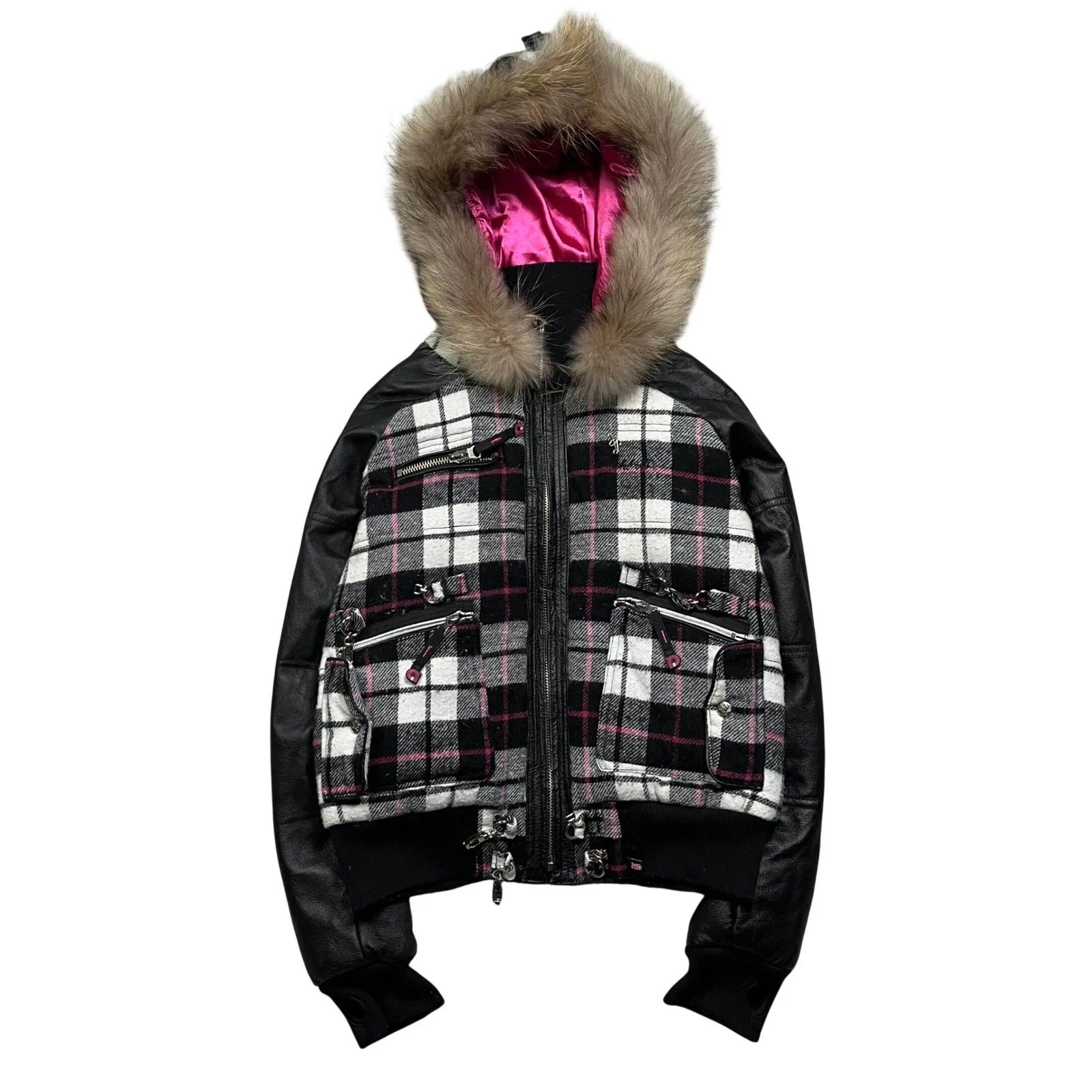 Akademiks • Faux Fur Plaid Jacket • L