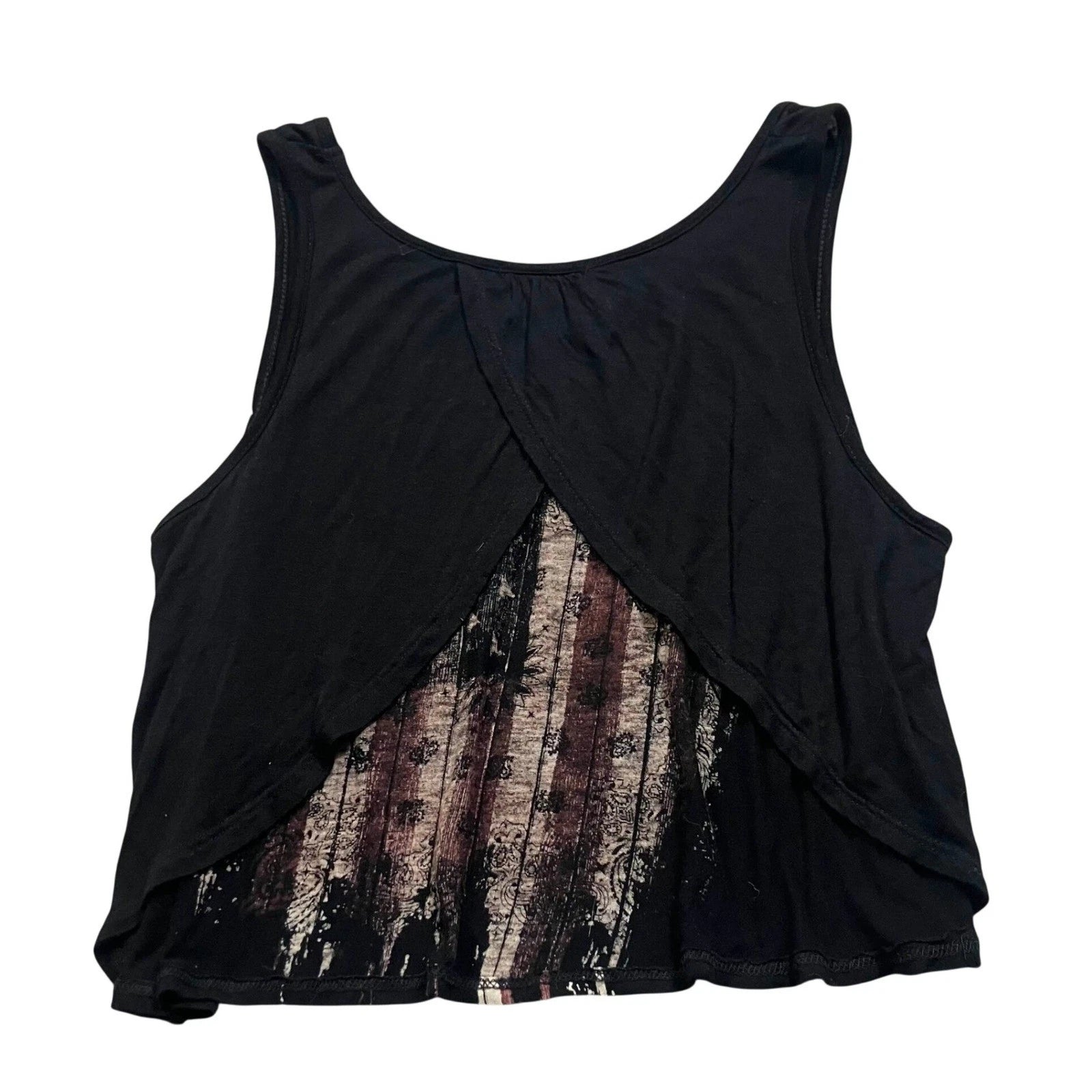 Charlotte Ruse • American Flag Black Tank Top • M