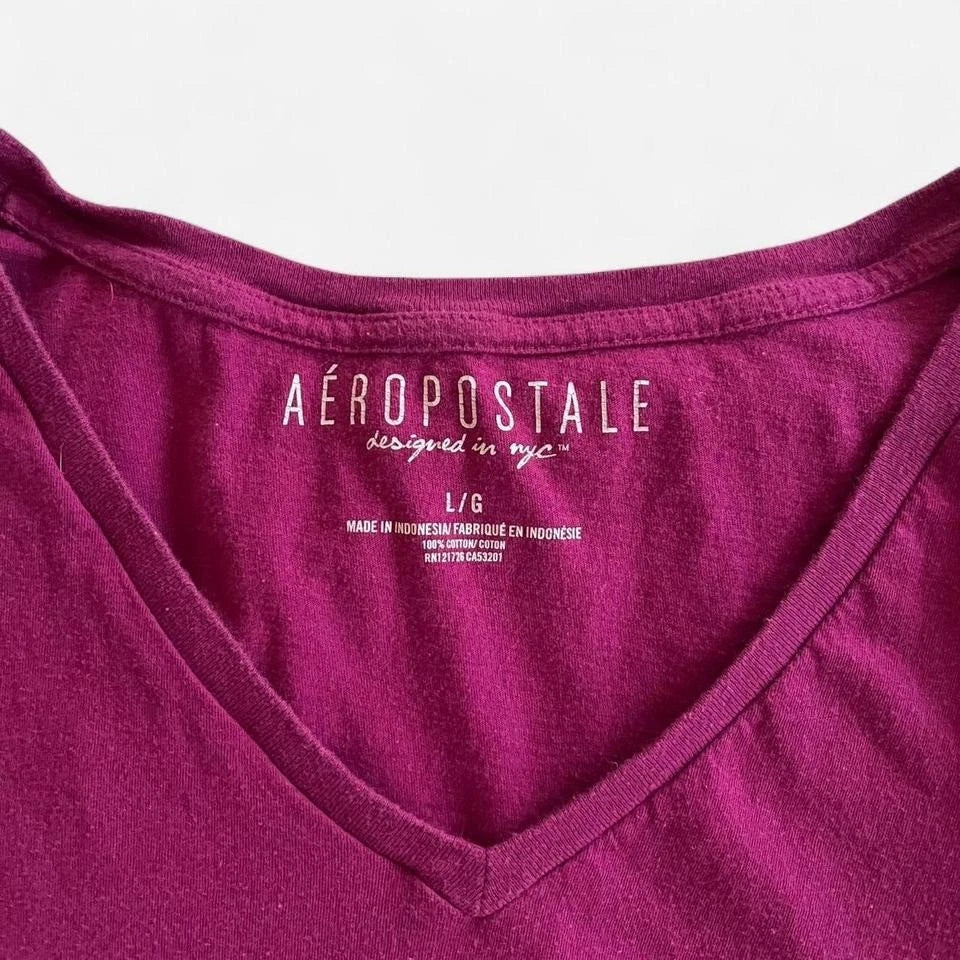 Aeropostale • V-neck Purple Shirt • L