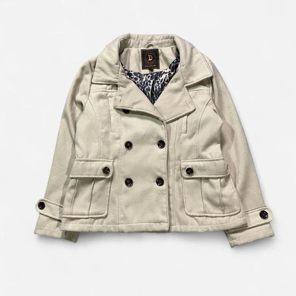 Dollhouse • Leopard Cream Pea Coat • XL